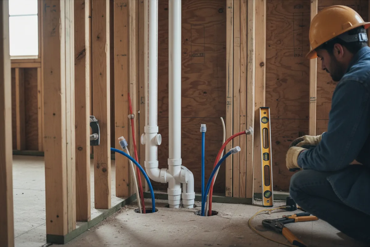 Drain and supply rough-in during Leak Detection in Moab