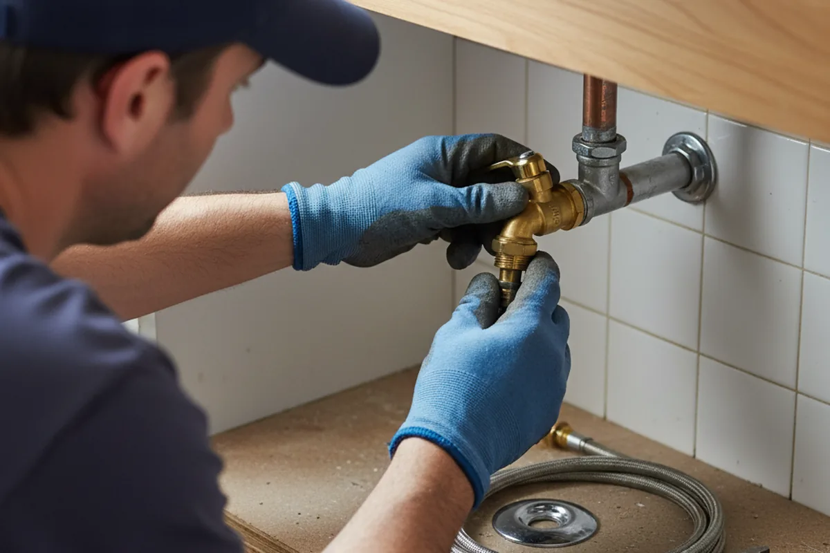 Shutoff valve and fitting work during Burst Pipe Repair in Moab